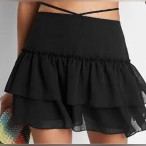 Wild Fable Black Ruffled Mini Skirt size Xl